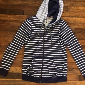 Zip Up Roxy Hoodie - Purple/white Stripes